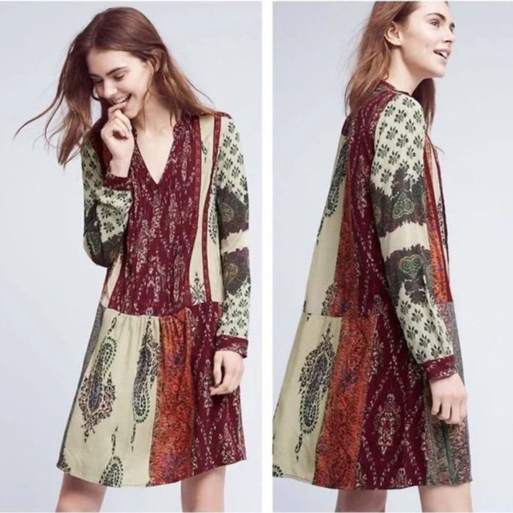 Anthropologie Tiny Patchwork Print Shirtdress Shi… - image 16